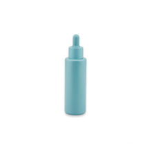 Colorful Luxury Blue Cosmetic Serum Bottles 30ml Empty Customized UV Frosted Glass Oil Serum Bottle